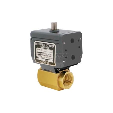 Gemini Valve Gemini Valve High Duty Cycle Brass Ball Valve, Double-Acting Pneumatic Actuator, 1" 1 87-1-RTV-6-C90BDBN